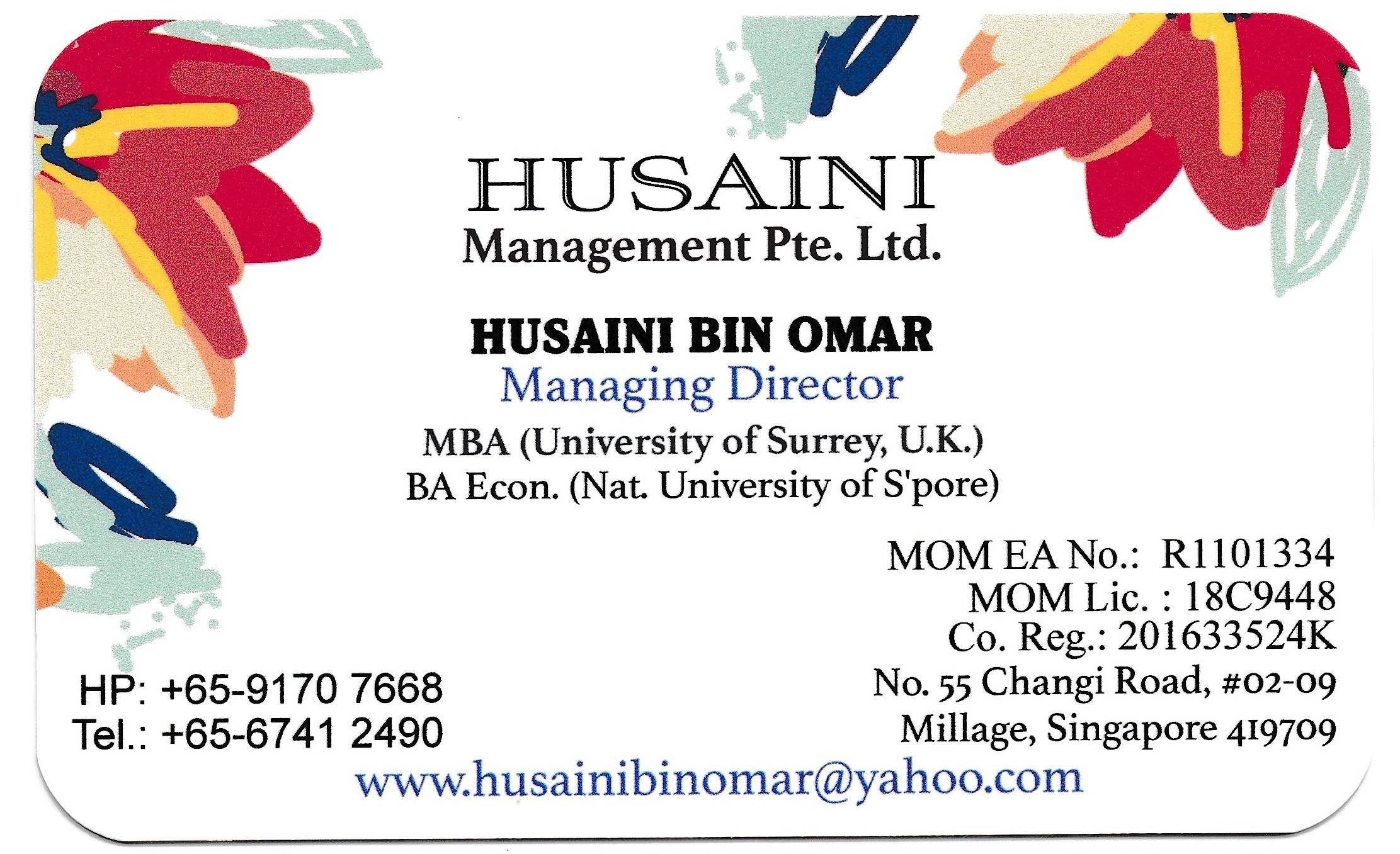 Husaini Management Pte Ltd banner